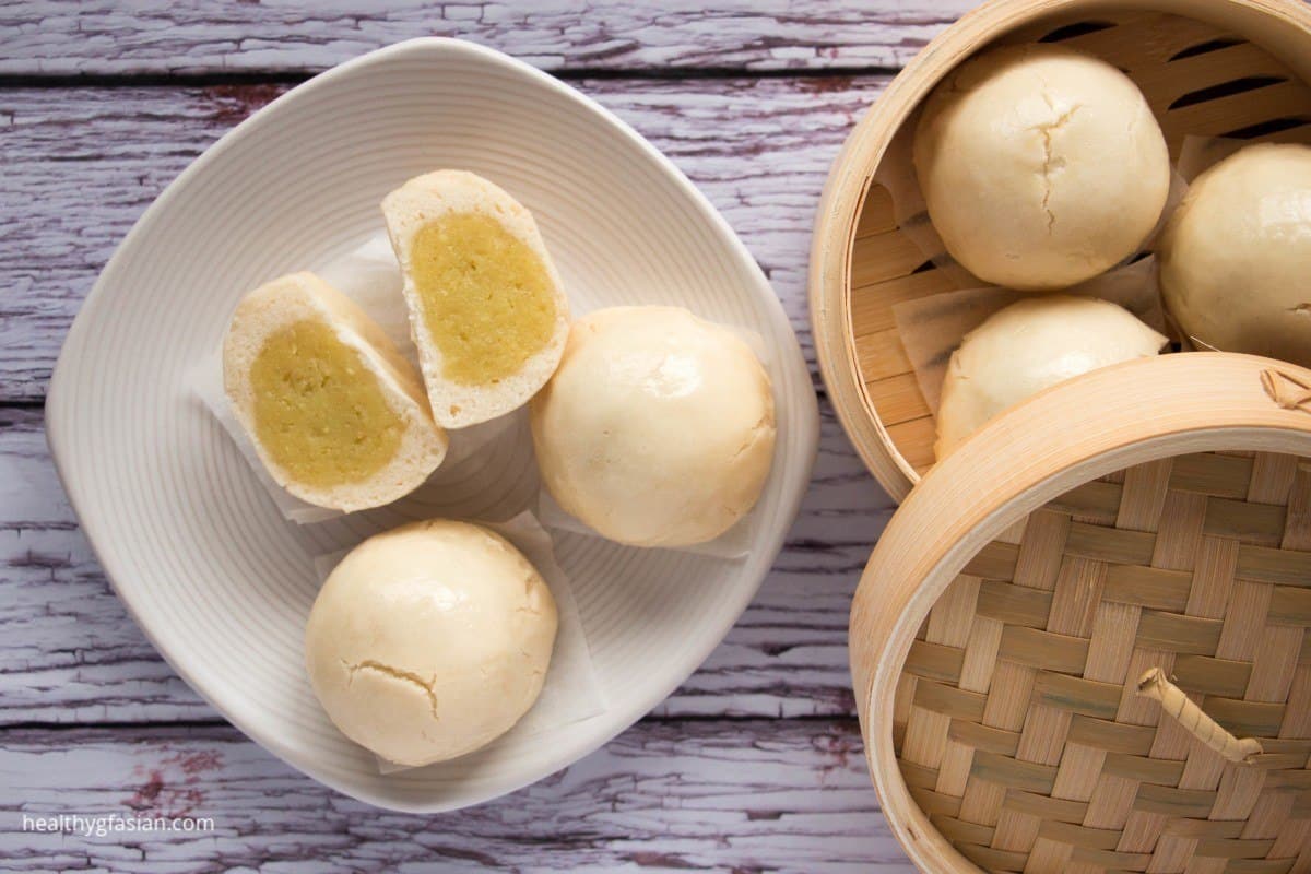 Steamed Chinese Custard Buns Gluten Free Vegan